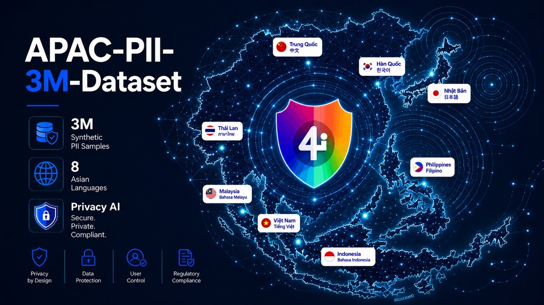 VNCybers hỗ trợ các tổ chức tại châu Á triển khai AI4Privacy nhằm nâng cao năng lực phát hiện, che giấu và bảo vệ dữ liệu cá nhân, đồng thời khai thác dữ liệu tổng hợp để phục vụ kiểm thử hệ thống và đánh giá sẵn sàng tuân thủ.