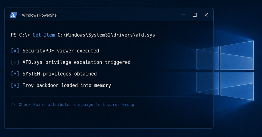Lazarus khai thác zero-day Windows trong chiến dịch Operation Dream Job