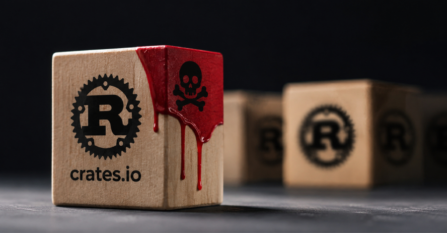 Software build pipeline illustrating a Rust crates.io supply-chain attack