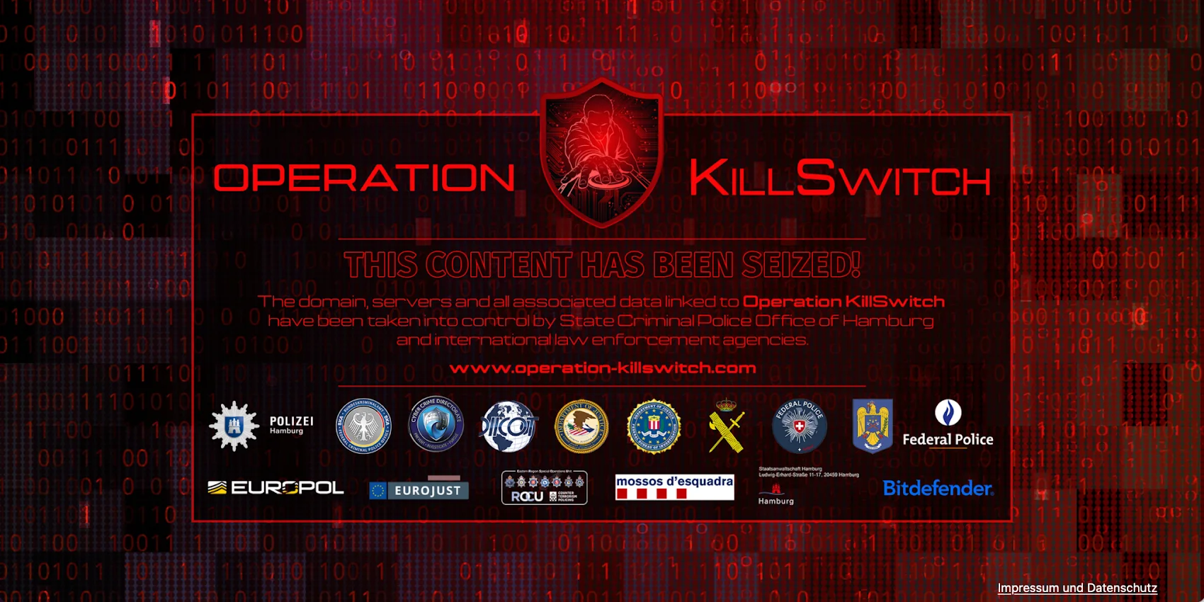 Announcement of Capture of KillSec Infrastructure in Operation KillSwitch
